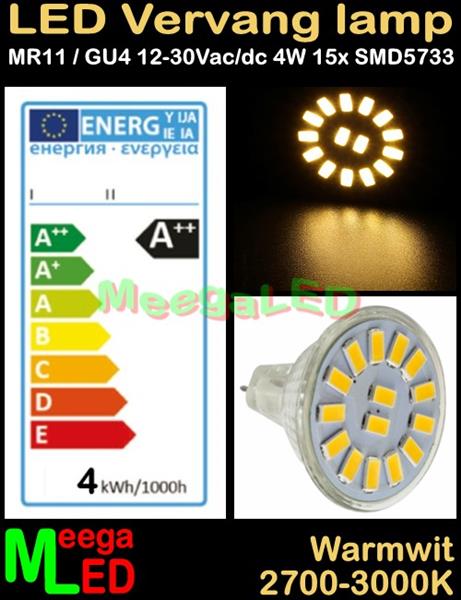 Grote foto camper led spot mr11 ledspot 4w 15smd5730 warmwit caravans en kamperen camper accessoires