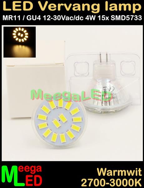 Grote foto camper led spot mr11 ledspot 4w 15smd5730 warmwit caravans en kamperen camper accessoires