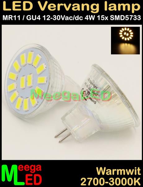 Grote foto camper led spot mr11 ledspot 4w 15smd5730 warmwit caravans en kamperen camper accessoires