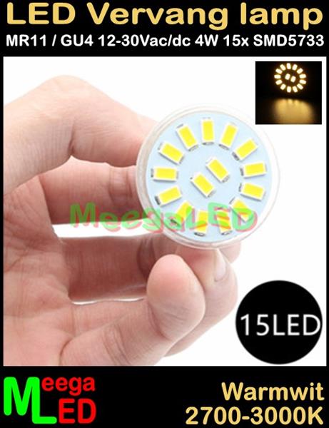 Grote foto camper led spot mr11 ledspot 4w 15smd5730 warmwit caravans en kamperen camper accessoires