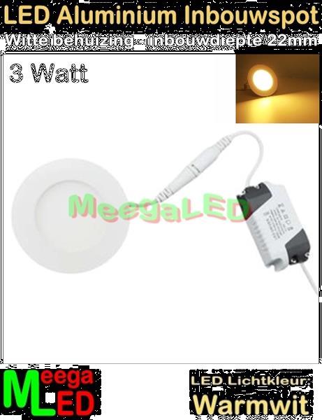 Grote foto led inbouwspot panel spot rond wit warmwit 3w huis en inrichting led verlichting