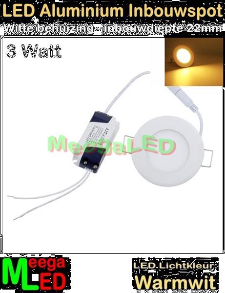 Grote foto led inbouwspot panel spot rond wit warmwit 3w huis en inrichting led verlichting