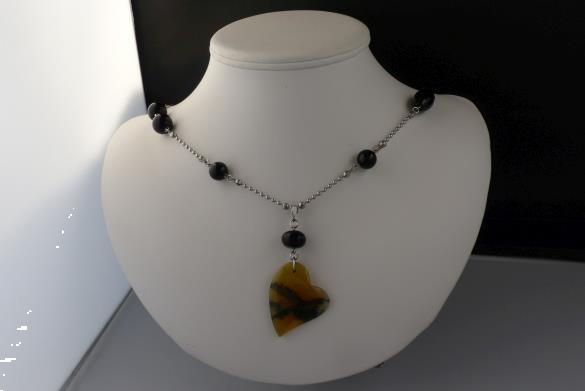 Grote foto gele opaal hanger onyx ketting oorhanger set sieraden tassen en uiterlijk kettingen