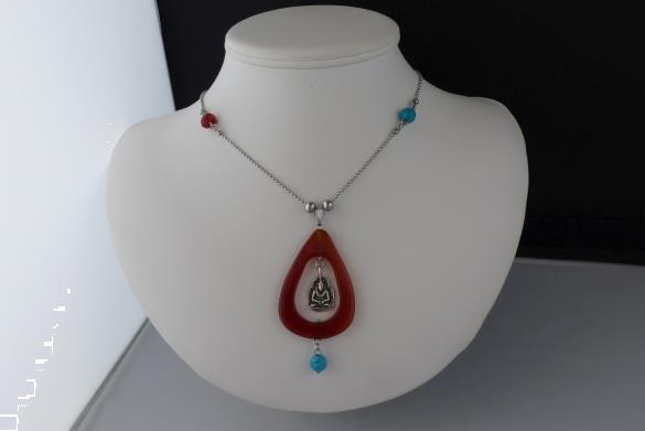 Grote foto carneool torquoise ketting oorhanger set sieraden tassen en uiterlijk kettingen