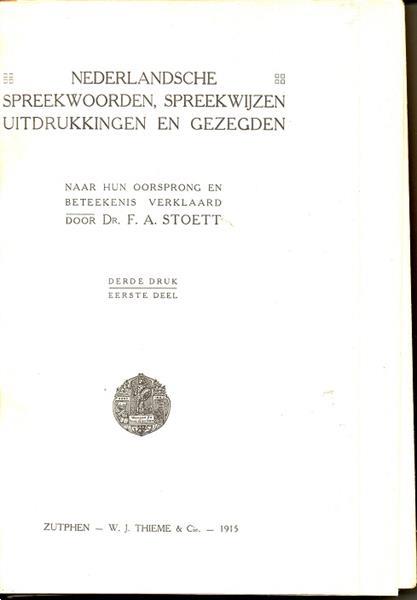 Grote foto nederlandsche spreekwoorden uitdrukkingen gezegden antiek en kunst boeken en bijbels