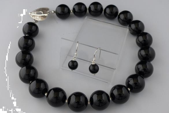 Grote foto onyx 20 mm ketting oorhanger set sieraden tassen en uiterlijk kettingen