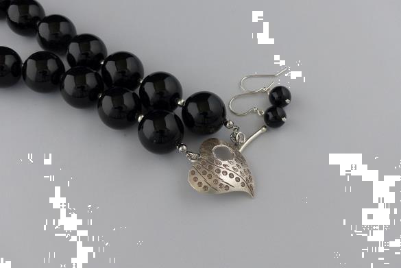 Grote foto onyx 20 mm ketting oorhanger set sieraden tassen en uiterlijk kettingen