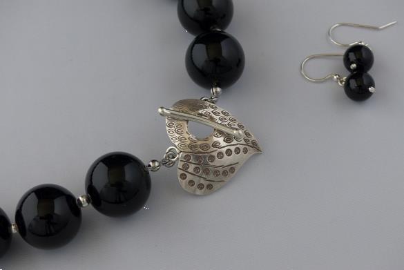 Grote foto onyx 20 mm ketting oorhanger set sieraden tassen en uiterlijk kettingen