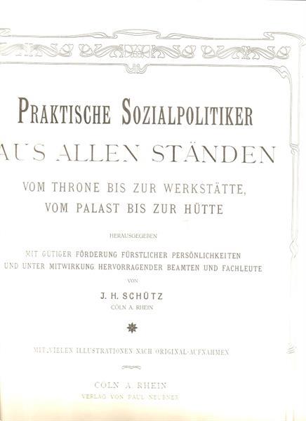 Grote foto praktische sozialpolitiker j.h. schuetz 1906 boeken geschiedenis wereld