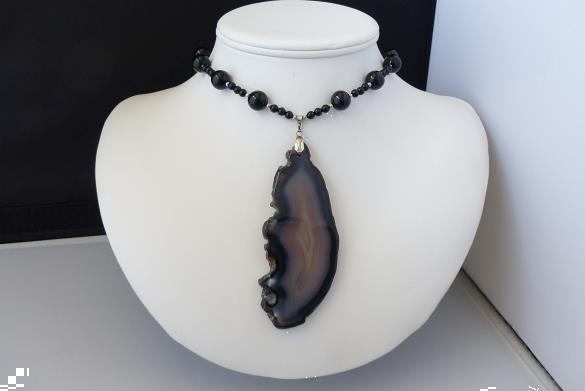 Grote foto onyx 10 mm ketting oorhanger set sieraden tassen en uiterlijk kettingen