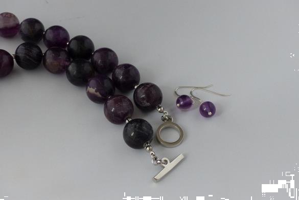 Grote foto fluoriet 18 mm ketting oorhanger set sieraden tassen en uiterlijk kettingen