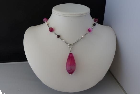 Grote foto agaat shellpearl granaat ketting oorhanger set sieraden tassen en uiterlijk kettingen