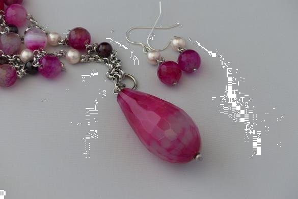 Grote foto agaat shellpearl granaat ketting oorhanger set sieraden tassen en uiterlijk kettingen