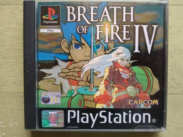 Grote foto ps1 rpg breath of fire iv 4 spelcomputers games playstation