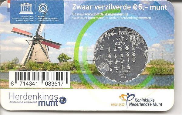 Grote foto coincard molen vijfje unc verzamelen overige verzamelingen