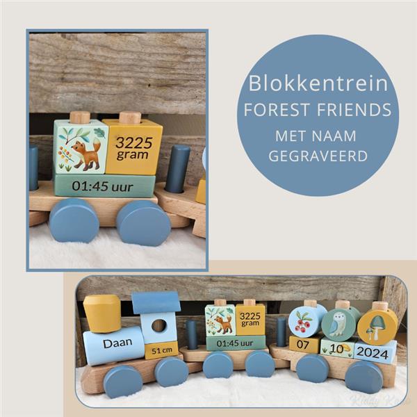 Grote foto little dutch blokkentrein met naam kinderen en baby kraamcadeaus en geboorteborden