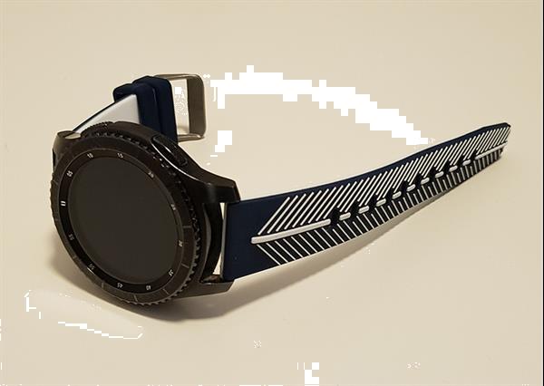 Grote foto horlogeband gear s3 blauw wit kleding dames sieraden