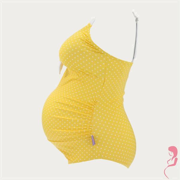 Grote foto petit amour zwangerschapsbadpak antonie yellow kleding dames badmode en zwemkleding