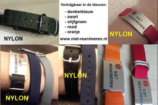 Grote foto niet reanimeren armband van nylon met plaatje beauty en gezondheid gezondheidssieraden