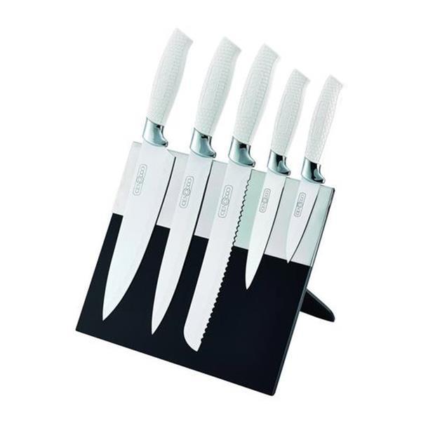 Grote foto cenocco knife set with magnetic stand 5 pcs huis en inrichting bestek