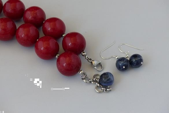 Grote foto soldaliet agaat 20 mm ketting oorhanger set sieraden tassen en uiterlijk kettingen