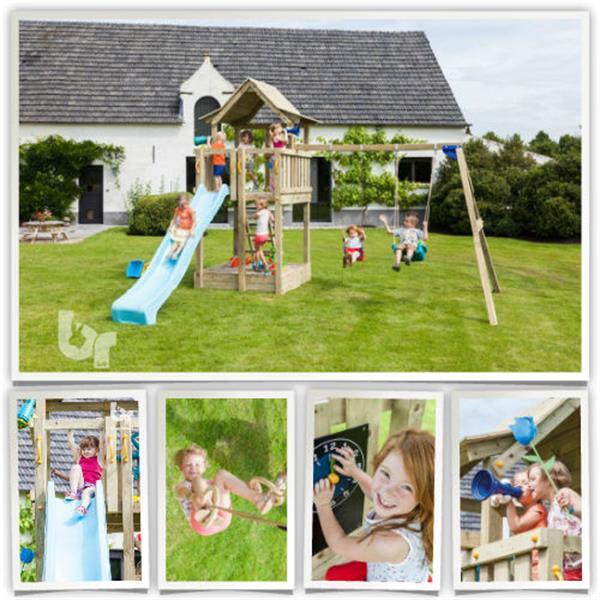 Grote foto dubbele schommel prestige garden premium kinderen en baby houten speelgoed