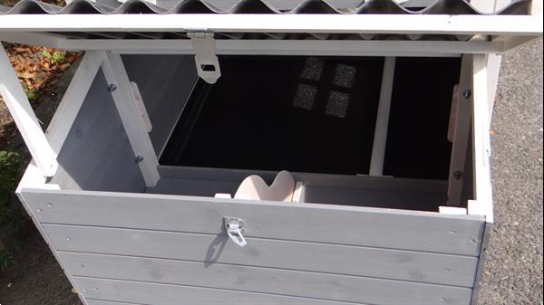 Grote foto konijnenhok julia white grey met kunststof dak dieren en toebehoren hokken en kooien