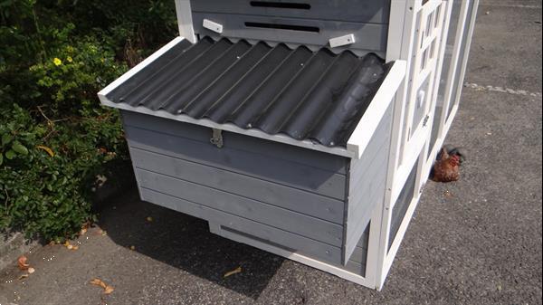 Grote foto konijnenhok julia white grey met kunststof dak dieren en toebehoren hokken en kooien