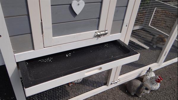 Grote foto konijnenhok julia white grey met kunststof dak dieren en toebehoren hokken en kooien