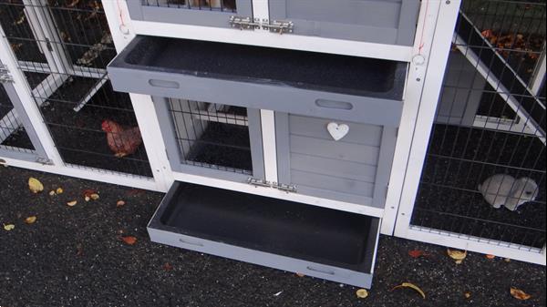 Grote foto konijnenhok double small met rechterren white grey dieren en toebehoren hokken en kooien
