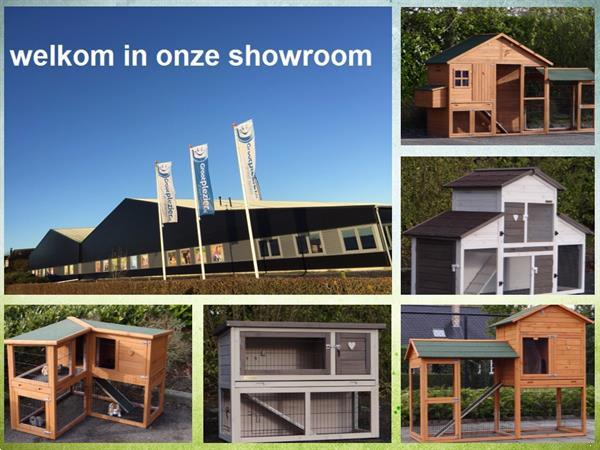 Grote foto konijnenhok double small met rechterren white grey dieren en toebehoren hokken en kooien