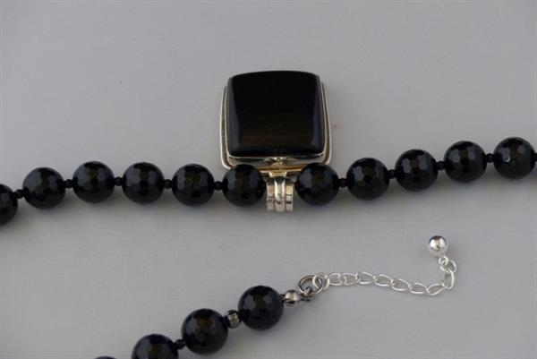 Grote foto gefacetteerde onyx ketting oorhanger set sieraden tassen en uiterlijk edelstenen en kralen