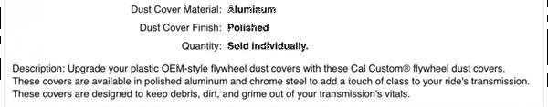 Grote foto aluminium dust cover th350 400 artikelnummer cal 188607b auto onderdelen overige auto onderdelen