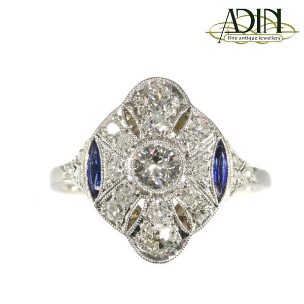 Grote foto vintage ring met diamant en saffier sieraden tassen en uiterlijk ringen voor haar