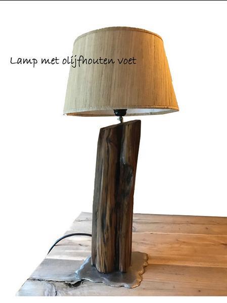 Grote foto lampenvoet uit olijfhout huis en inrichting tafellampen