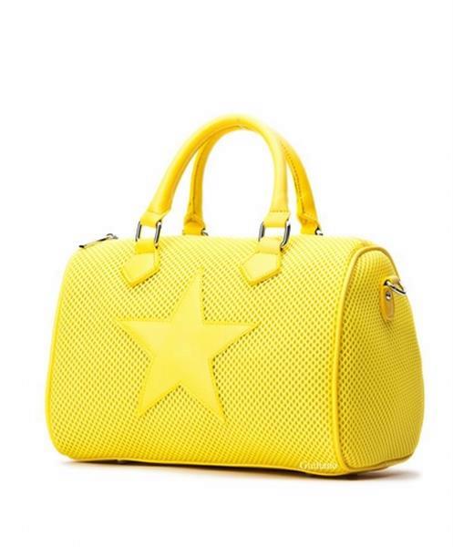 Grote foto gele bowlingbag handtas van het merk giuliano sieraden tassen en uiterlijk damestassen