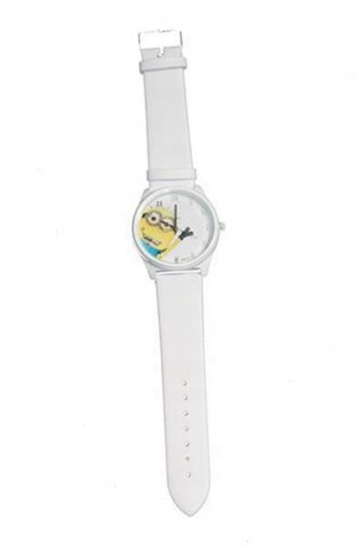 Grote foto minion horloge witte band leuk sint cadeautje sieraden tassen en uiterlijk kinderen