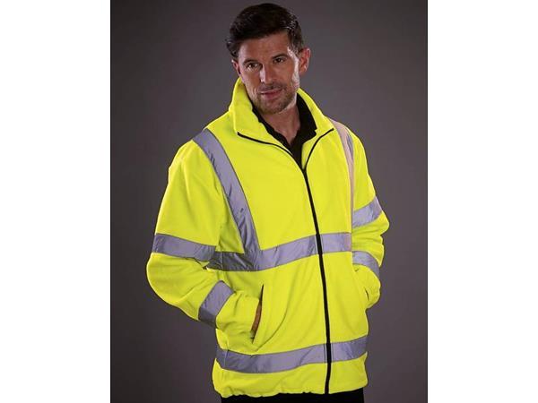 Grote foto veiligheids fleece jas met reflecterende strepen tuin en terras werkkleding