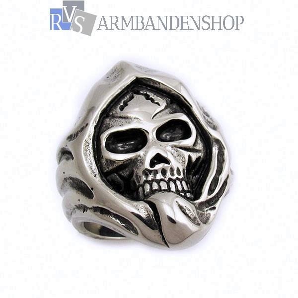Grote foto div rvs skull biker harley doodskop ringen sieraden tassen en uiterlijk ringen voor hem