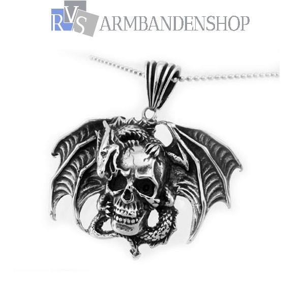 Grote foto div skull hanger biker ketting hangers doodskop sieraden tassen en uiterlijk bedels en hangers