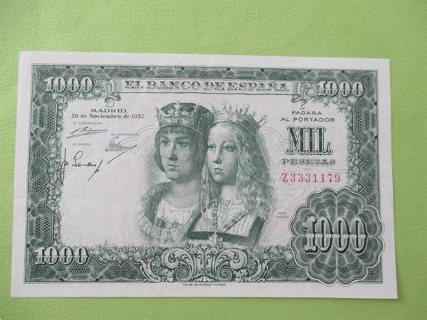 Grote foto spanje 1000 pesetas 1957 reyes catolicos xf postzegels en munten niet eurobiljetten