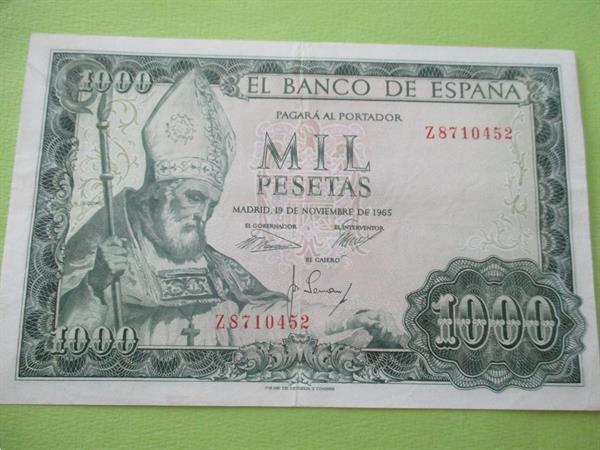 Grote foto spanje 1000 pesetas 1965 san isidoro xf postzegels en munten niet eurobiljetten