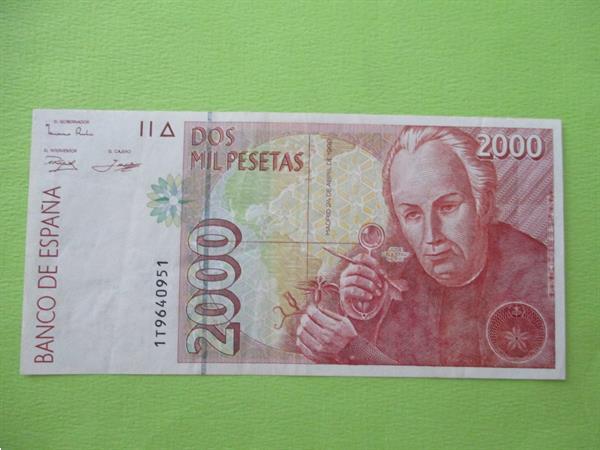 Grote foto spanje 2000 pesetas 1992 celestino mutis unc postzegels en munten niet eurobiljetten