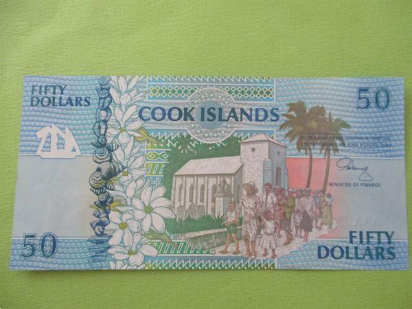 Grote foto cook islands 50 dollars 1992 010a unc postzegels en munten oceani