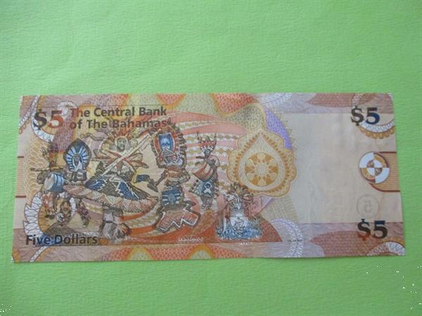 Grote foto bahamas 5 dollars 2007 unc 072 postzegels en munten amerika