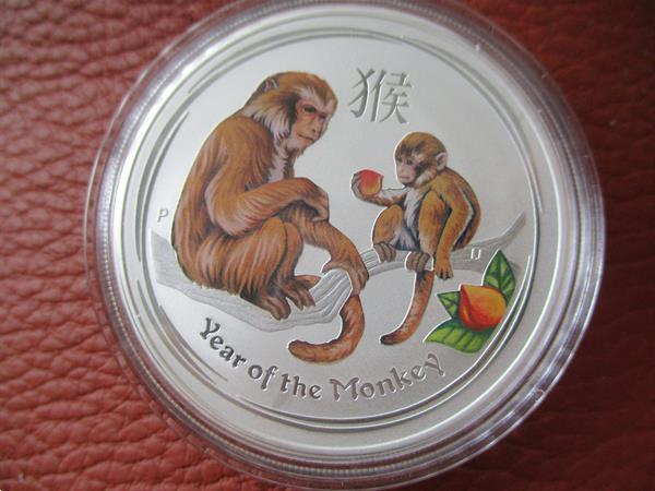 Grote foto australie 2016 year of the monkey 1 oz gekleurd postzegels en munten oceani