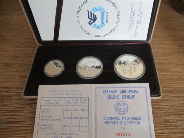 Grote foto griekenland 100 250 500 drachmai 1982 pp. postzegels en munten niet euromunten