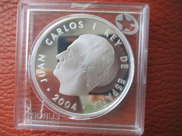 Grote foto spanje 2004 zilveren 10 euro proof opl 50.000 postzegels en munten euromunten