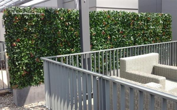 Grote foto kunsthaag als privacyscherm of tuindecoratie tuin en terras hekken en schuttingen