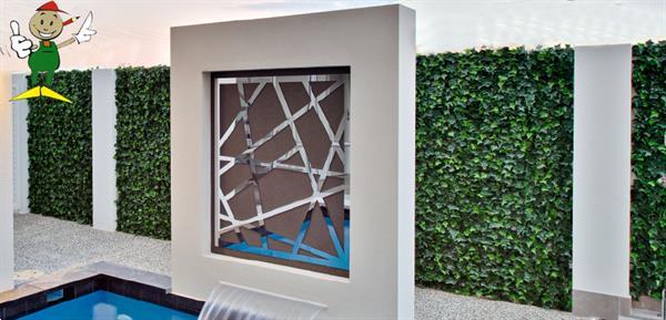 Grote foto kunsthaag als privacyscherm of tuindecoratie tuin en terras hekken en schuttingen